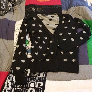 POL heart cardigan black/gray small